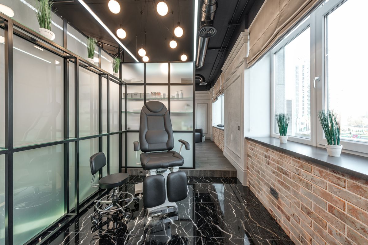Pedicure spa chair in a nail salon